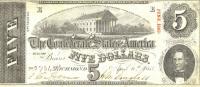 p59a from Confederate States of America: 5 Dollars from 1863